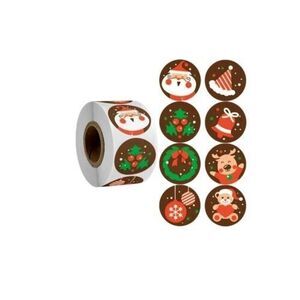 500PCS Christmas Santa Claus & Elk Pattern Gift Card Cookie‎ 1 inch Sticker